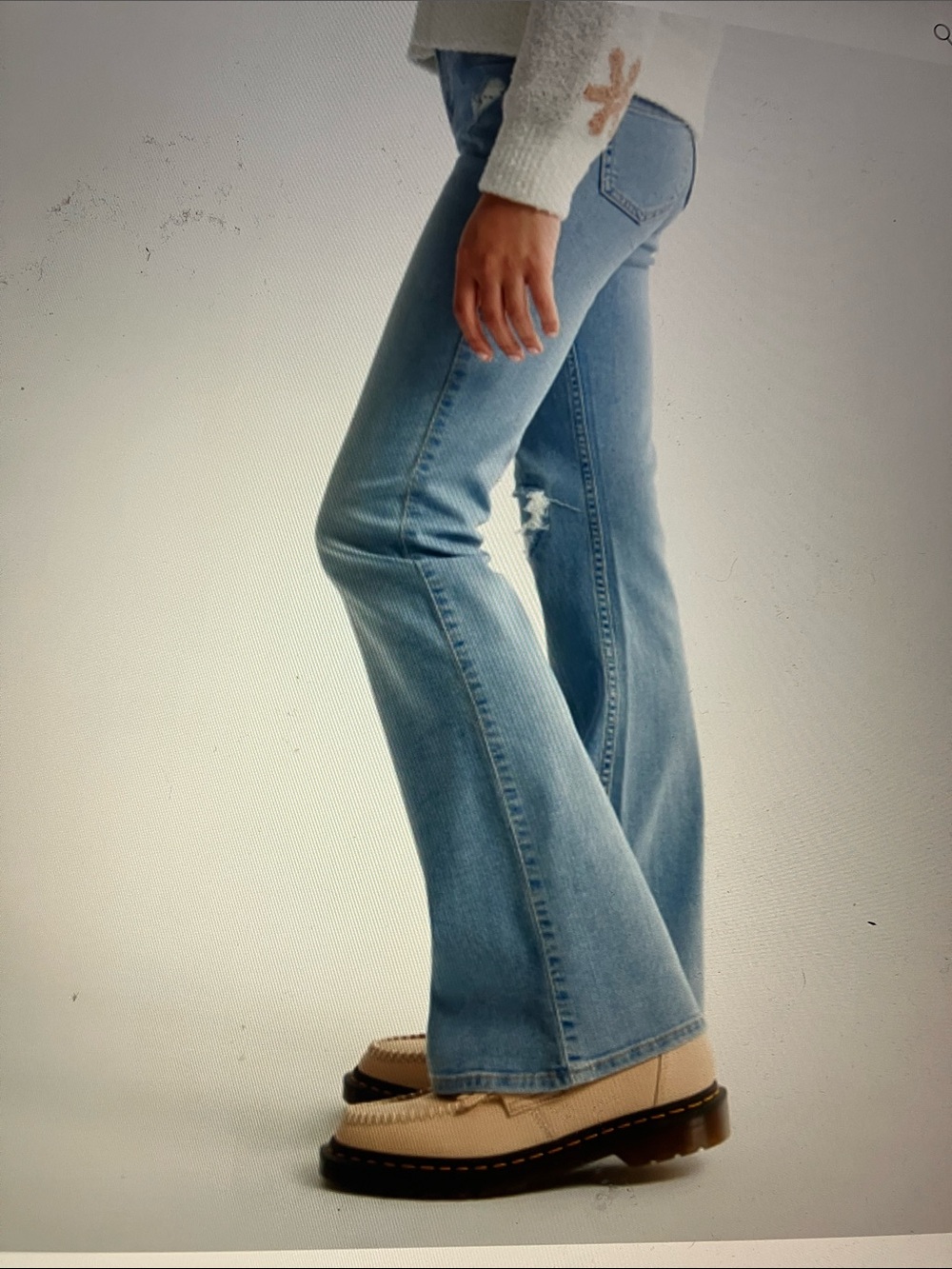 Wallflower Light Blue Jr distress Flared Jeans